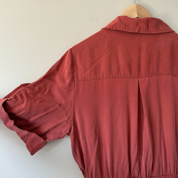 Simons | Icone Rust Lyocell Wide Leg Utility Jumpsuit - Size L - Picture 5 of 15